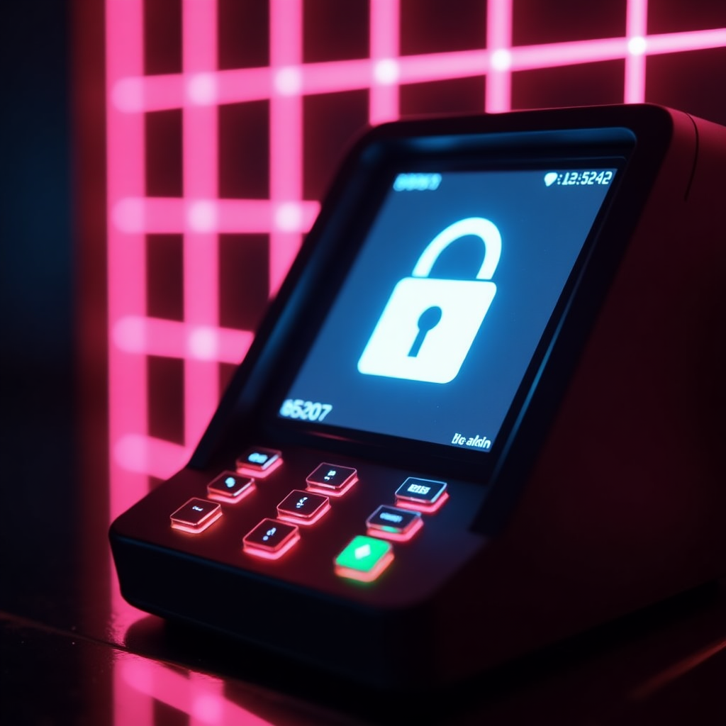 Seguridad en pagos digitales con estética retro